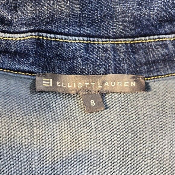Elliott Lauren One-Button Blazer Stretch Denim Size 8 - Picture 9 of 11